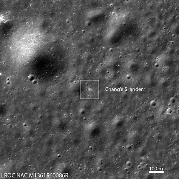 NASA released a picture of the chinas Change 5 spacecraft on the moon NASA released a picture of the chinas Change 5 spacecraft on the moon