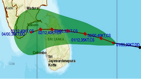 இலங்கை அருகே புயல்