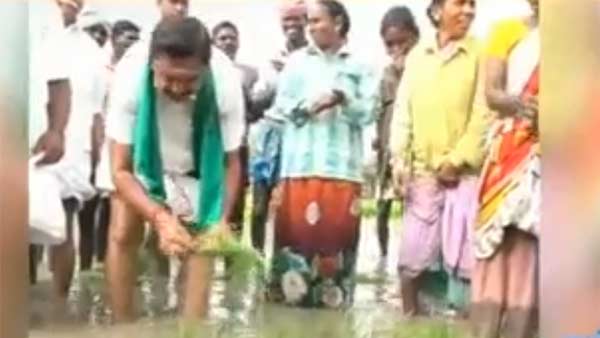 வயலில் இறங்கிய முதல்வர்