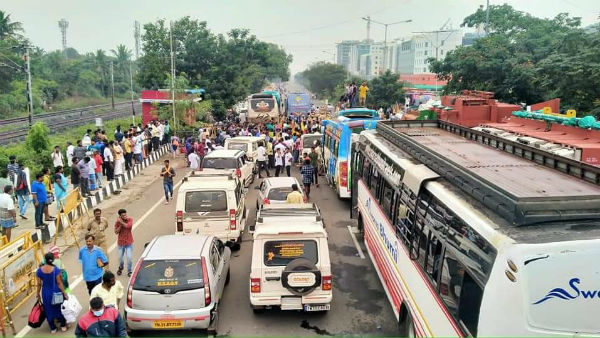PMK cadres stopped to enter Chennai PMK cadres stopped to enter Chennai