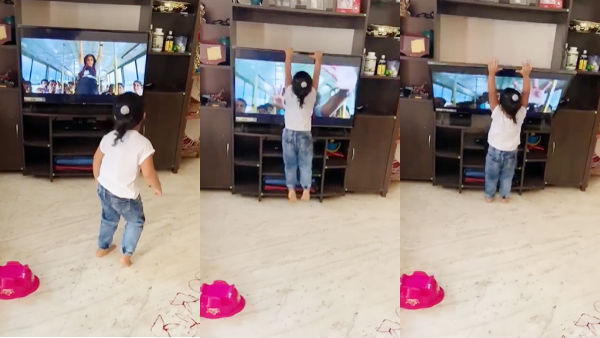 The smart TV crashed after child doing dance , viral video The smart TV crashed after child doing dance , viral video