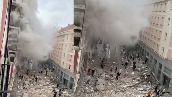 Massive explosion rocks central Madrid in Spain Massive explosion rocks central Madrid in Spain