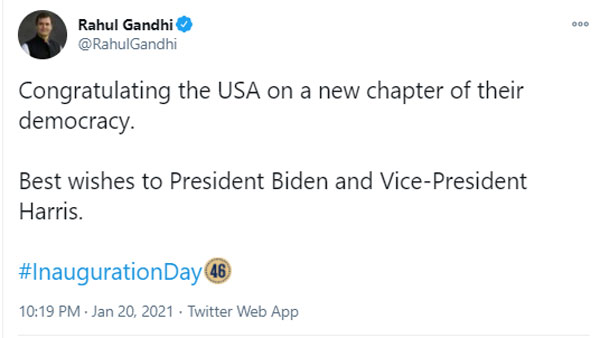 Pm Modi and Rahulgandhi greetings to joe biden Pm Modi and Rahulgandhi greetings to joe biden