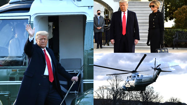US President Trump leaves White House for the final time, skipping Biden inauguration US President Trump leaves White House for the final time, skipping Biden inauguration
