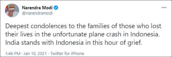 plane crash in Indonesia: pm modi said Deepest condolences to the families plane crash in Indonesia: pm modi said Deepest condolences to the families