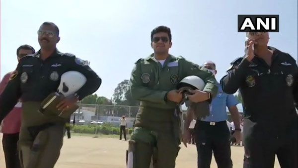 MP Tejasvi Surya takes a sortie on LCA Tejas aircraft at Aero India MP Tejasvi Surya takes a sortie on LCA Tejas aircraft at Aero India