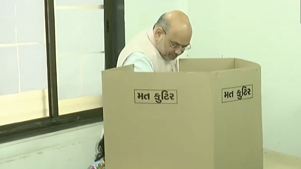 Gujarat Municipal Election: Amit Shah casts vote in Ahmedabad Gujarat Municipal Election: Amit Shah casts vote in Ahmedabad