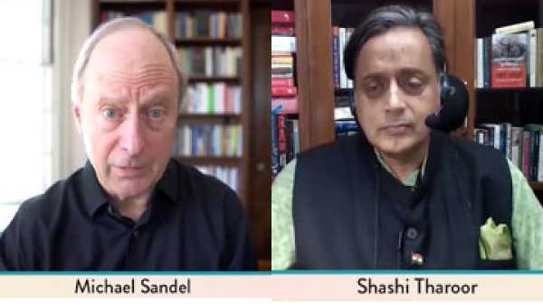 Jaipur Literature Fest Congress MP Shashi Tharoor lauds professor michael sandel Jaipur Literature Fest Congress MP Shashi Tharoor lauds professor michael sandel