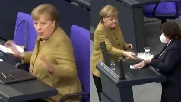 Angela Merkel Panicks as she Forgot Her Face Mask Angela Merkel Panicks as she Forgot Her Face Mask
