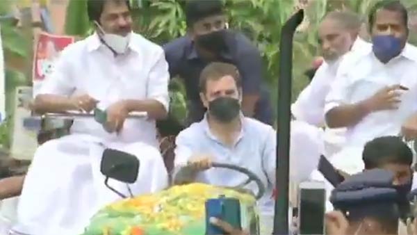 Congress leader Rahul Gandhi takes out a tractor rally in Wayanad Congress leader Rahul Gandhi takes out a tractor rally in Wayanad