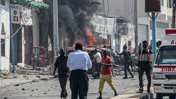 At least three person was killed in a car bomb at Somalia At least three person was killed in a car bomb at Somalia