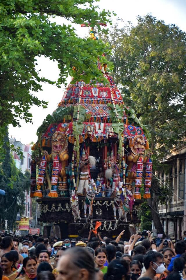 Thiruvallikkeni Parthasarathy Temple Car festival on Tuesday Thiruvallikkeni Parthasarathy Temple Car festival on Tuesday