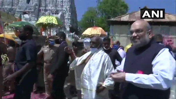 Amit shah visits Suchindram Thanumalayan Temple Amit shah visits Suchindram Thanumalayan Temple