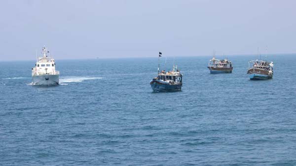 Sri Lankan boat intercepted with 300 kg of Heroin along with huge quantity of arms and ammunition Sri Lankan boat intercepted with 300 kg of Heroin along with huge quantity of arms and ammunition