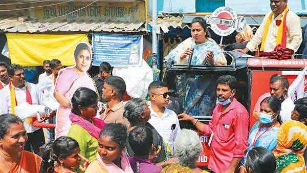 ஸ்ரீபிரியாவுக்கு ஓட்டு கேட்ட ராதிகா