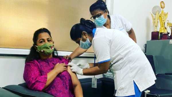 Actress Radhiga has taken vaccine Actress Radhiga has taken vaccine