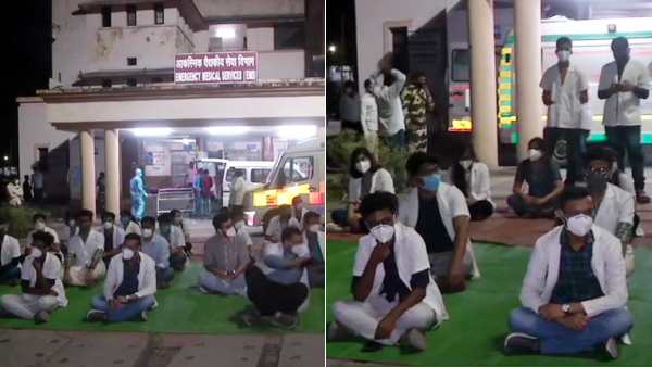 Doctors protest claiming there is a shortage of oxygen bed and remticivir injection in Maharashtra Doctors protest claiming there is a shortage of oxygen bed and remticivir injection in Maharashtra