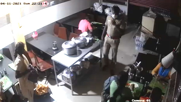 Coimbatore cop caught on camera beating up hotel staff - SHRC issues notice Coimbatore cop caught on camera beating up hotel staff - SHRC issues notice