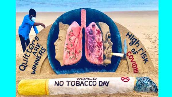 World No Tobacco Day Sudarsan Pattnaiks Sand Sculpture World No Tobacco Day Sudarsan Pattnaiks Sand Sculpture