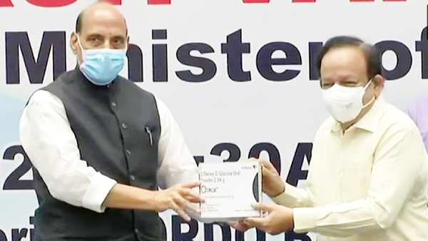 Rajnath Singh, Harsh Vardhan release DRDOs 2DG drug Rajnath Singh, Harsh Vardhan release DRDOs 2DG drug
