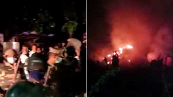 The bikes, car and auto attacked due to a clash between the two sides near Tirunelveli The bikes, car and auto attacked due to a clash between the two sides near Tirunelveli