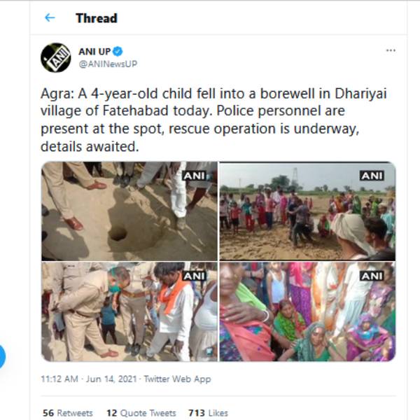 Four-year-old boy, rescued from 180 ft deep bore well after 8 hours operation Four-year-old boy, rescued from 180 ft deep bore well after 8 hours operation