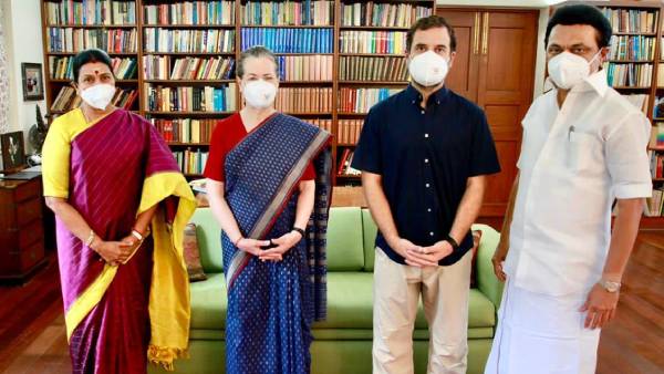Tamil Nadu CM Stalin Meets to Sonia gandhi and Rahul Gandhi Tamil Nadu CM Stalin Meets to Sonia gandhi and Rahul Gandhi