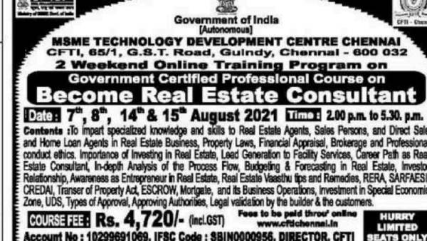 Govt. of Indias Professional Course on Real Estate Govt. of Indias Professional Course on Real Estate