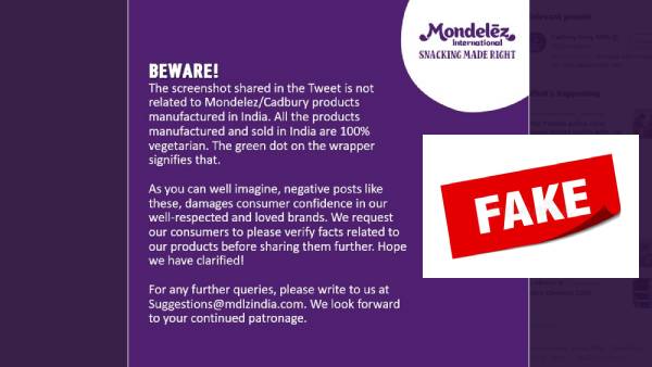 Fact check: Does Cadbury chocolates sold in India contain beef? Fact check: Does Cadbury chocolates sold in India contain beef?