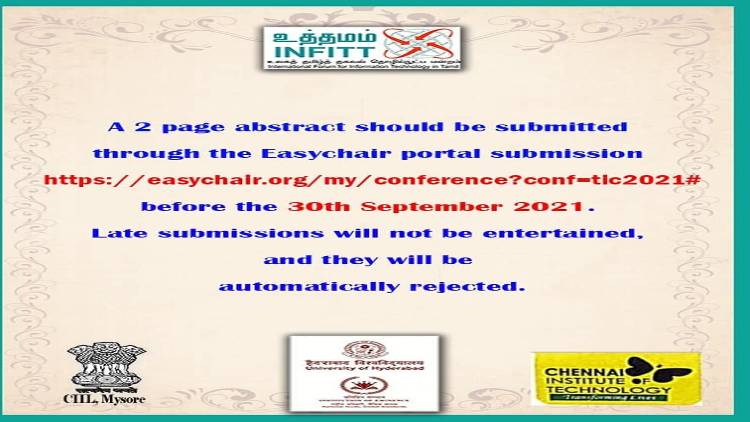INFITT to hold 20th Tamil Internet Conference on Dec 3-5 INFITT to hold 20th Tamil Internet Conference on Dec 3-5