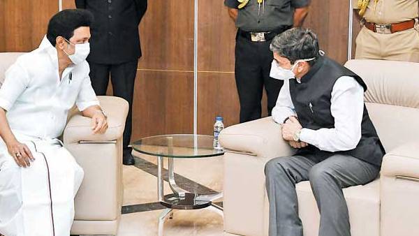 Tamil Nadu Chief minister Stalin meets governor R N Ravi Tamil Nadu Chief minister Stalin meets governor R N Ravi