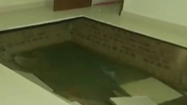A ditch 10 feet deep in the living room of a house in the suburbs of Chennai A ditch 10 feet deep in the living room of a house in the suburbs of Chennai