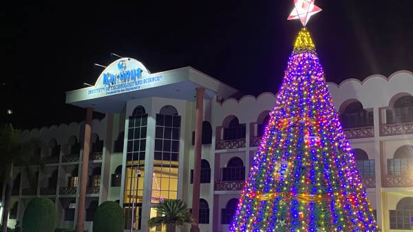 35 feet christmas tree was put up in Karunya 35 feet christmas tree was put up in Karunya