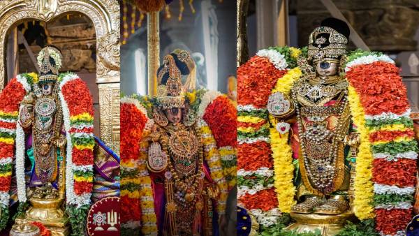 ஸ்ரீரங்கம் பகல்பத்து  5ஆம் நாள்: ரத்தின பாண்டியன் கொண்டை அலங்காரத்தில் அருள்பாலித்த நம்பெருமாள் 