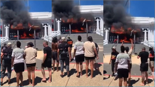 பழங்குடியினர் நலனில் அலட்சியம்.. திடீரென பற்றி எரிந்த ஆஸ்திரேலியா நாடாளுமன்ற கட்டிடம்.. பரபரப்பு!