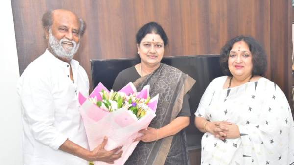 VK Sasikala Met Rajinikanth in his Poes Garden House VK Sasikala Met Rajinikanth in his Poes Garden House