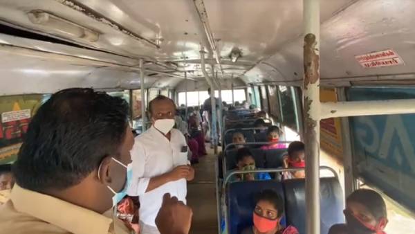 பேருந்து பயணிகளை திட்டிய ஆட்சியர்