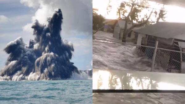  டோங்கோவில் கடலுக்குள் வெடித்த எரிமலையால் சுனாமி.. பதைபதைக்க வைக்கும் காட்சிகள்