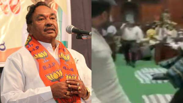 தேசிய கொடிக்கு பதில் காவி கொடி.. சிக்கலில் கர்நாடக அமைச்சர்! சட்டசபையில் இரவு பகலாக காங்கிரஸ்  தர்ணா