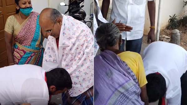 நான் உங்கள் வீட்டு பிள்ளை.. சூடு பிடித்த தேர்தல் களம்.. காலில் விழுந்து ஓட்டு கேட்கும் வேட்பாளர்கள் 