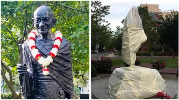 Mahatma Gandhi statue vandalized in New York Mahatma Gandhi statue vandalized in New York