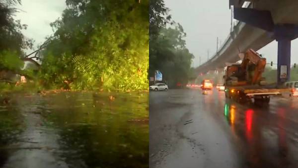 Delhi hit by heavy rain with strong wind Delhi hit by heavy rain with strong wind