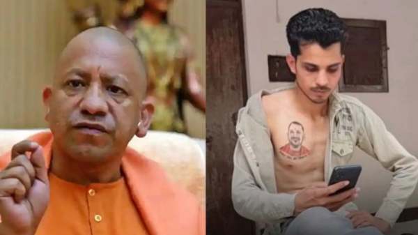 உபியில் புல்டோசர் நடவடிக்கைக்கு நடுவே.. யோகி படத்தை டாட்டூ போட்ட முஸ்லிம் இளைஞர்.. எங்கே தெரியுமா? 