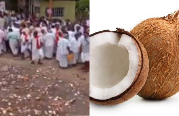 தேங்காய் விலை வீழ்ச்சி! நடுரோட்டில் ஆயிரம் தேங்காய்கள் உடைப்பு! விவசாயிகள் விரக்தி! 