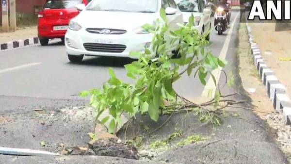 பள்ளம் விழுந்த ரோடு