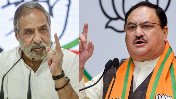 அடுத்த விக்கெட்..  விரைவில் பாஜகவில் ஐக்கியம்? ஜேபி நட்டாவை சந்தித்த காங்கிரஸ் எம்பி ஆனந்த் சர்மா! 