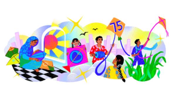 Colorful Cheering Google Doodle Designed As India Celebrating 76th Independence Day Colorful Cheering Google Doodle Designed As India Celebrating 76th Independence Day