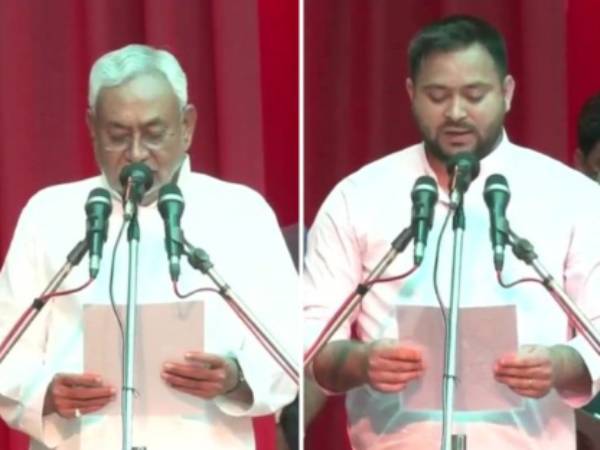 பீகாரில் முதல்வர், துணை முதல்வர் பதவியேற்பு