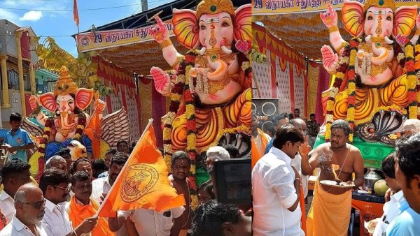 இந்து முன்னணி கொடியுடன் திமுக நிர்வாகி.. ‘காவித்துண்டு’ ஷாக் ஆன தொண்டர்கள்- தலைமைக்கு பறந்த ‘போட்டோ’