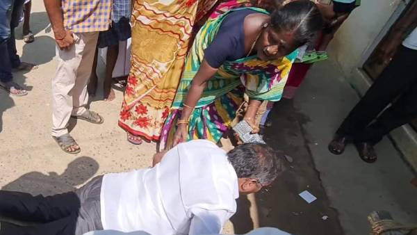 திடீரென தரையில் விழுந்து